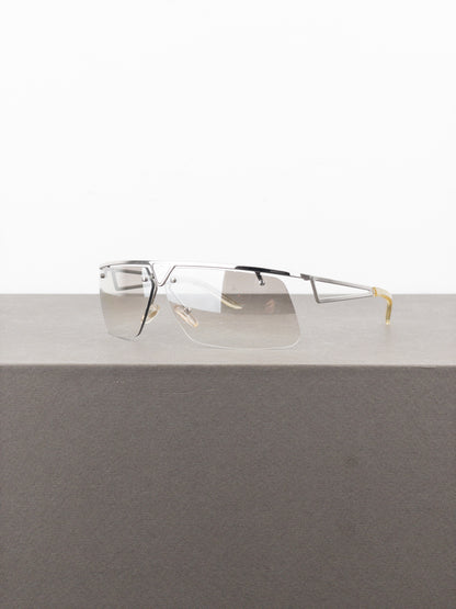 Dior by Galliano 2000s ‘Clubbing’ Rimless Wrap Mask Shield Sunglasses