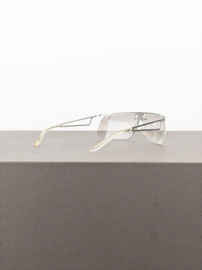 Dior by Galliano 2000s ‘Clubbing’ Rimless Wrap Mask Shield Sunglasses