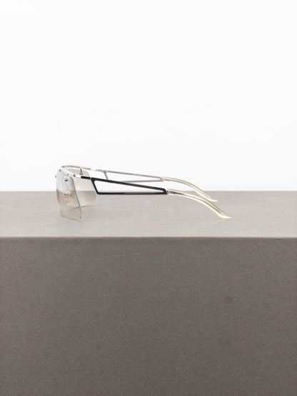 Dior by Galliano 2000s ‘Clubbing’ Rimless Wrap Mask Shield Sunglasses