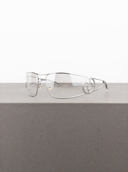 Dior by Galliano 2000s ‘Calandre’ Rimless Wrap Mask Shield Sunglasses
