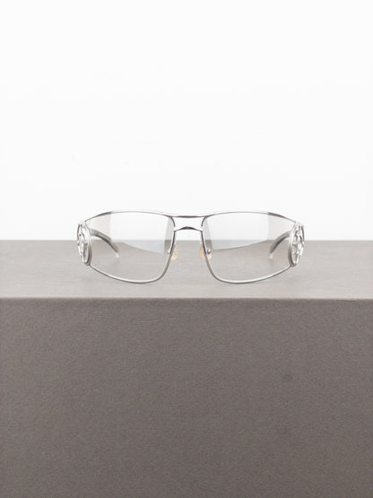 Dior by Galliano 2000s ‘Calandre’ Rimless Wrap Mask Shield Sunglasses