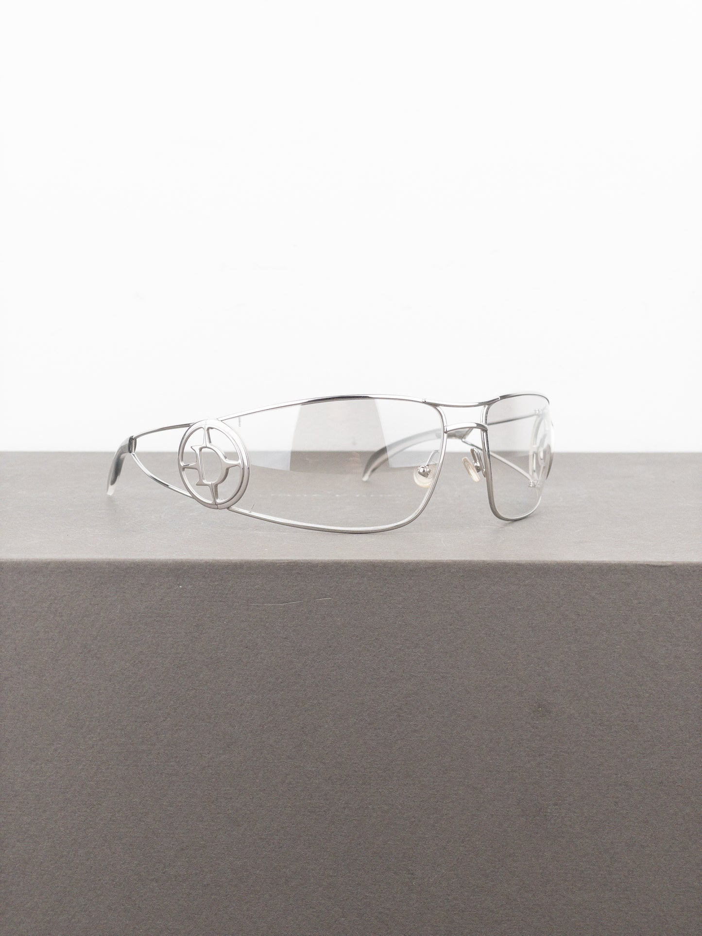 Dior by Galliano 2000s ‘Calandre’ Rimless Wrap Mask Shield Sunglasses