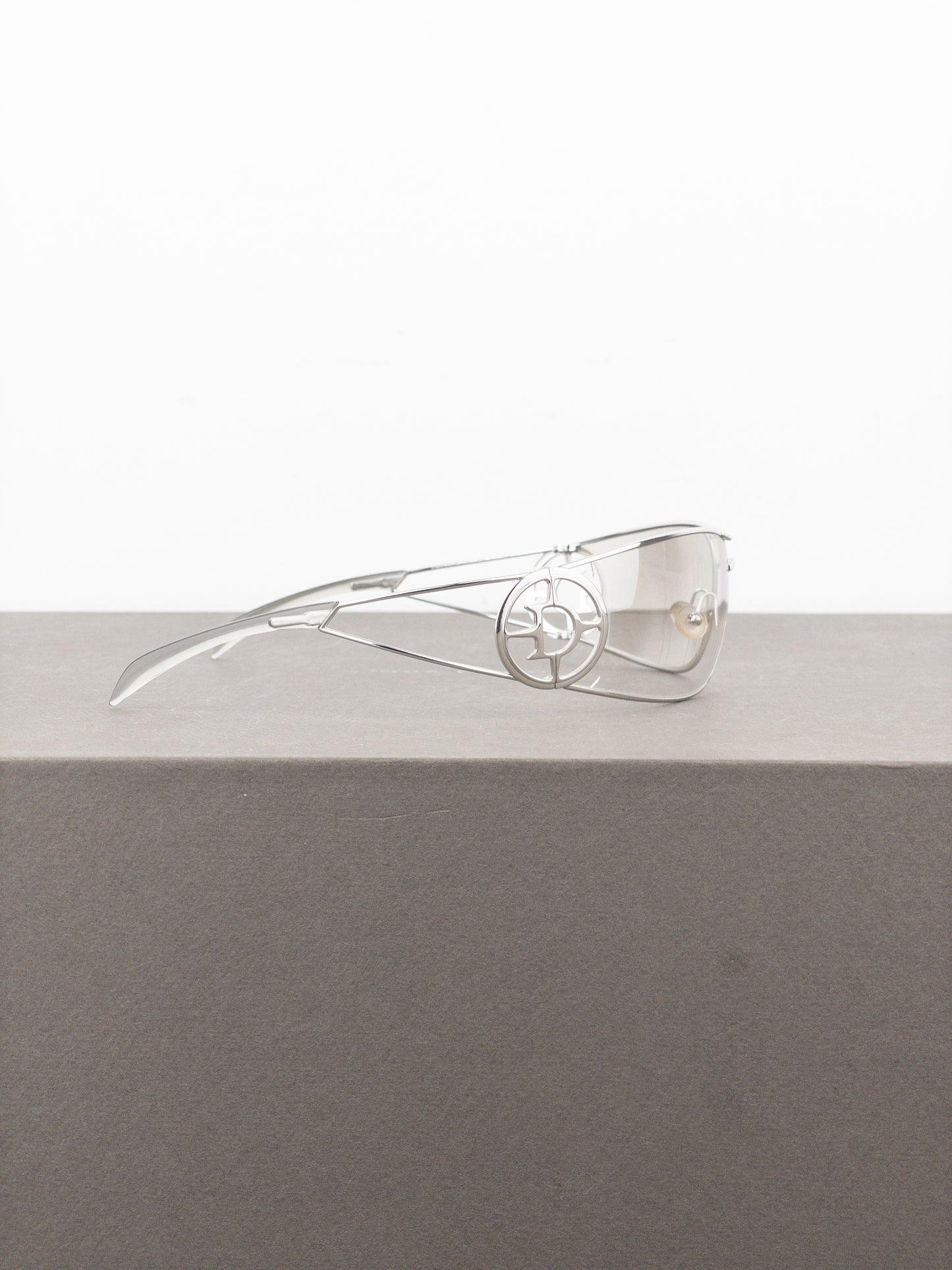 Dior by Galliano 2000s ‘Calandre’ Rimless Wrap Mask Shield Sunglasses