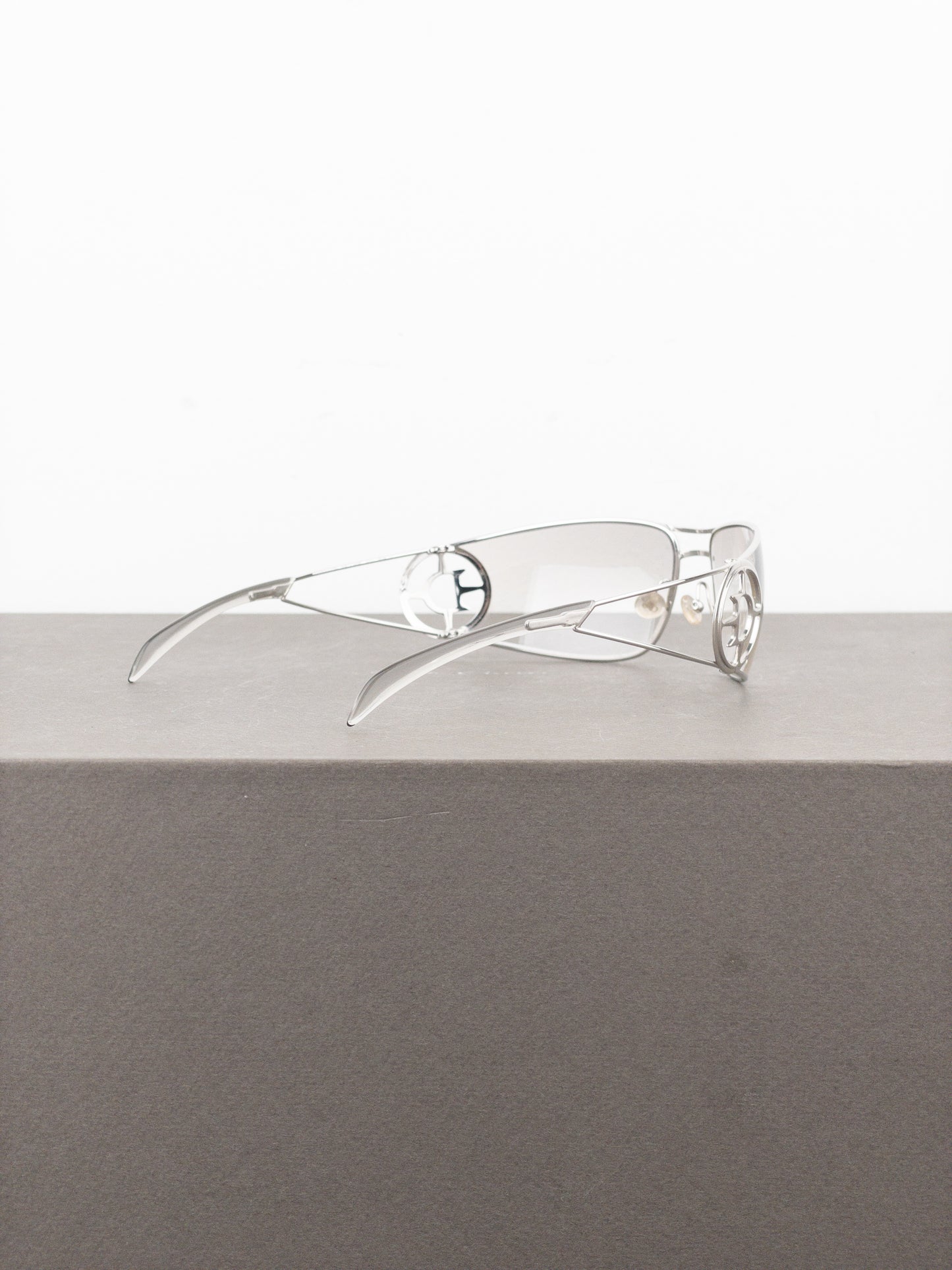 Dior by Galliano 2000s ‘Calandre’ Rimless Wrap Mask Shield Sunglasses