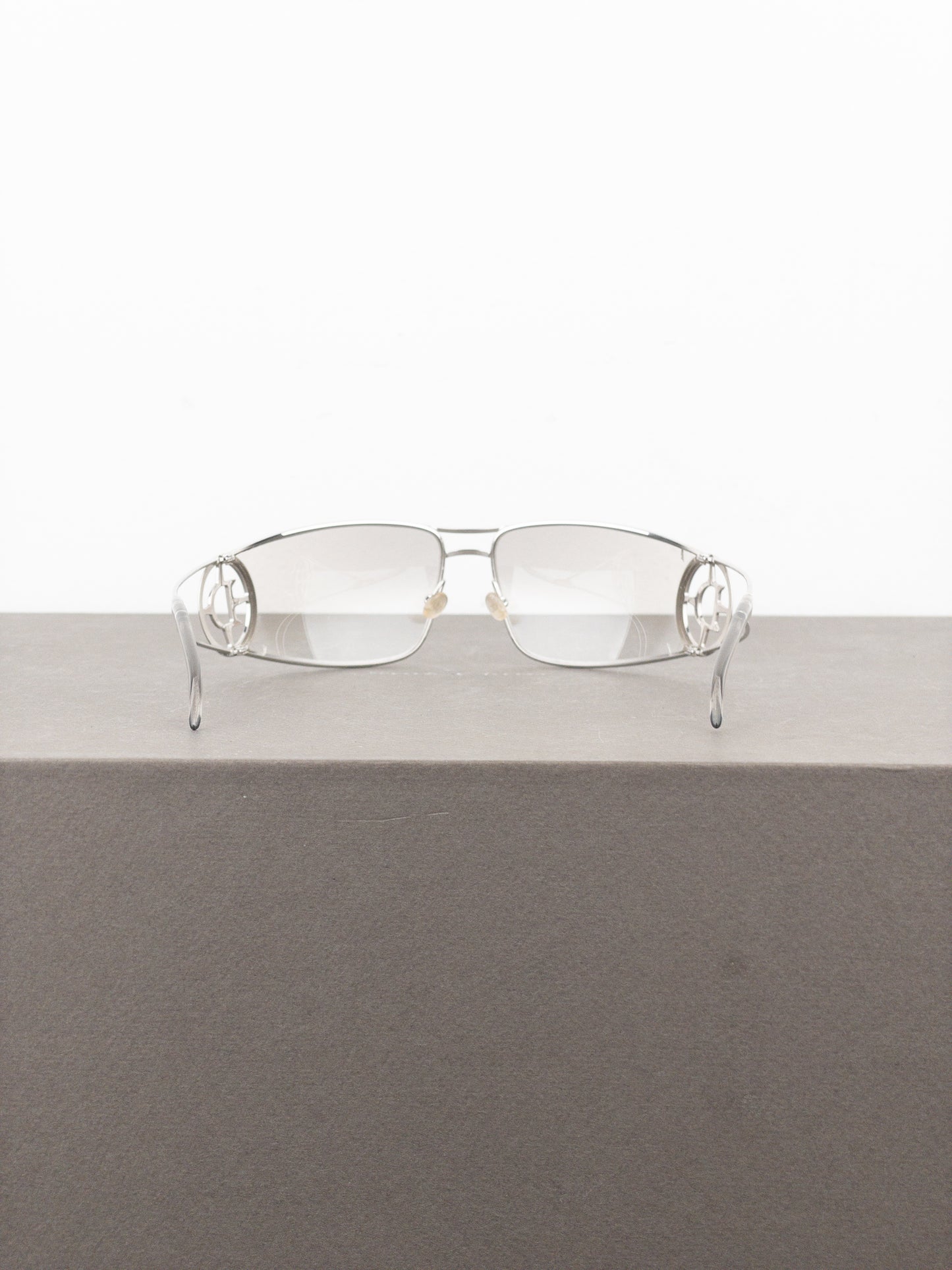 Dior by Galliano 2000s ‘Calandre’ Rimless Wrap Mask Shield Sunglasses