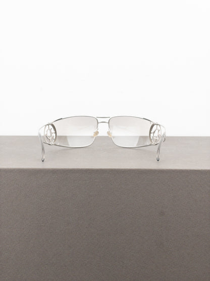 Dior by Galliano 2000s ‘Calandre’ Rimless Wrap Mask Shield Sunglasses