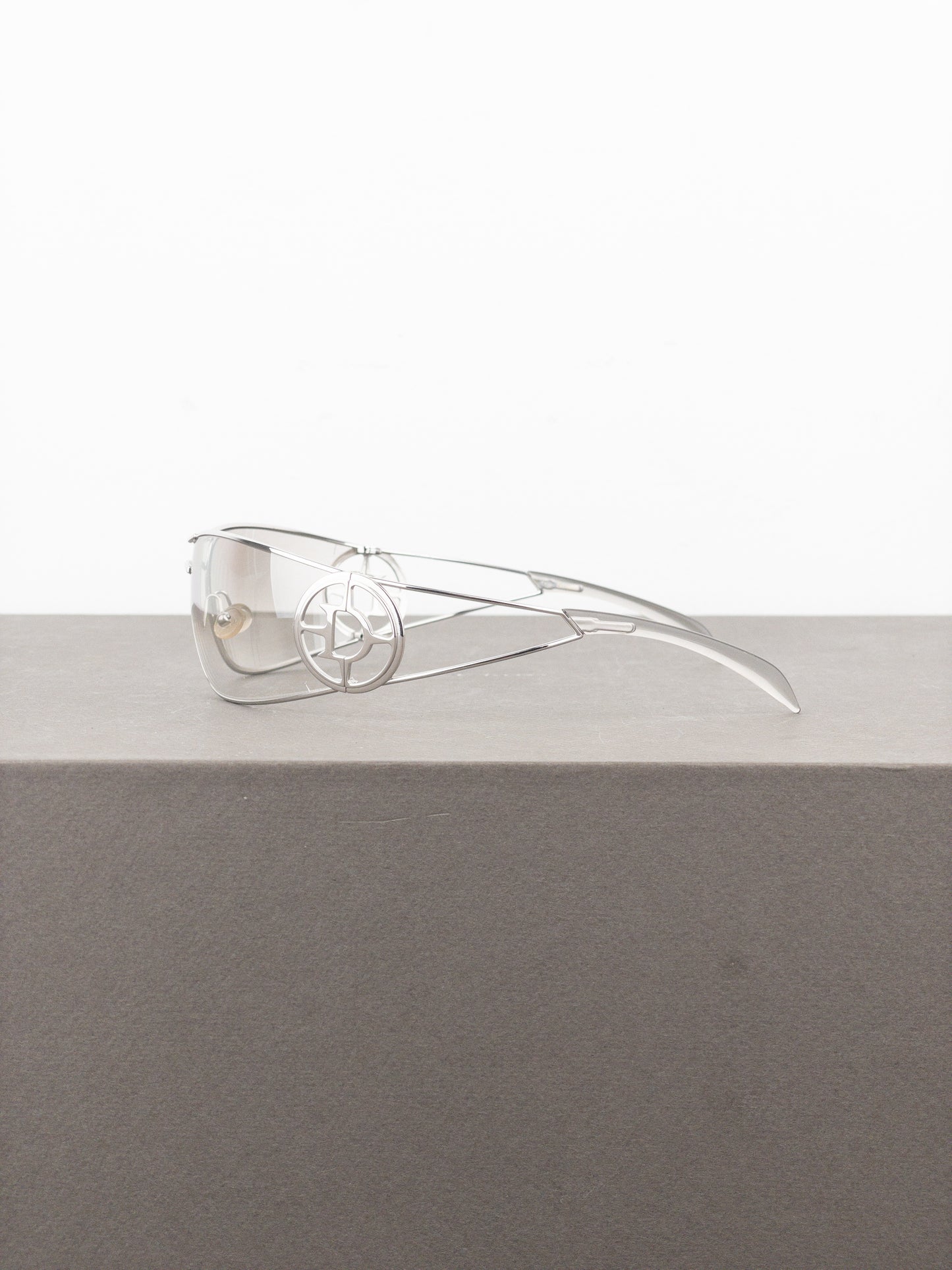 Dior by Galliano 2000s ‘Calandre’ Rimless Wrap Mask Shield Sunglasses