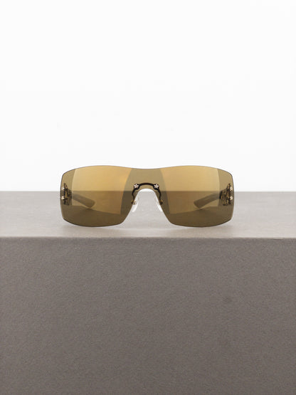 Dior by Galliano 2000s ‘Diorlywood’ Rhinestone Wrap Mask Shield Sunglasses