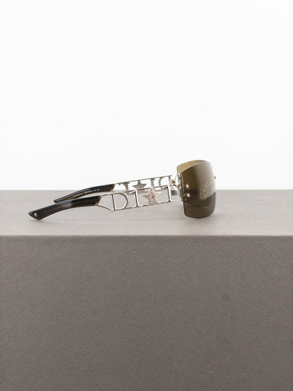 Dior by Galliano 2000s ‘Diorlywood’ Rhinestone Wrap Mask Shield Sunglasses