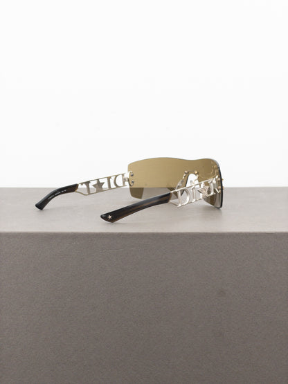 Dior by Galliano 2000s ‘Diorlywood’ Rhinestone Wrap Mask Shield Sunglasses
