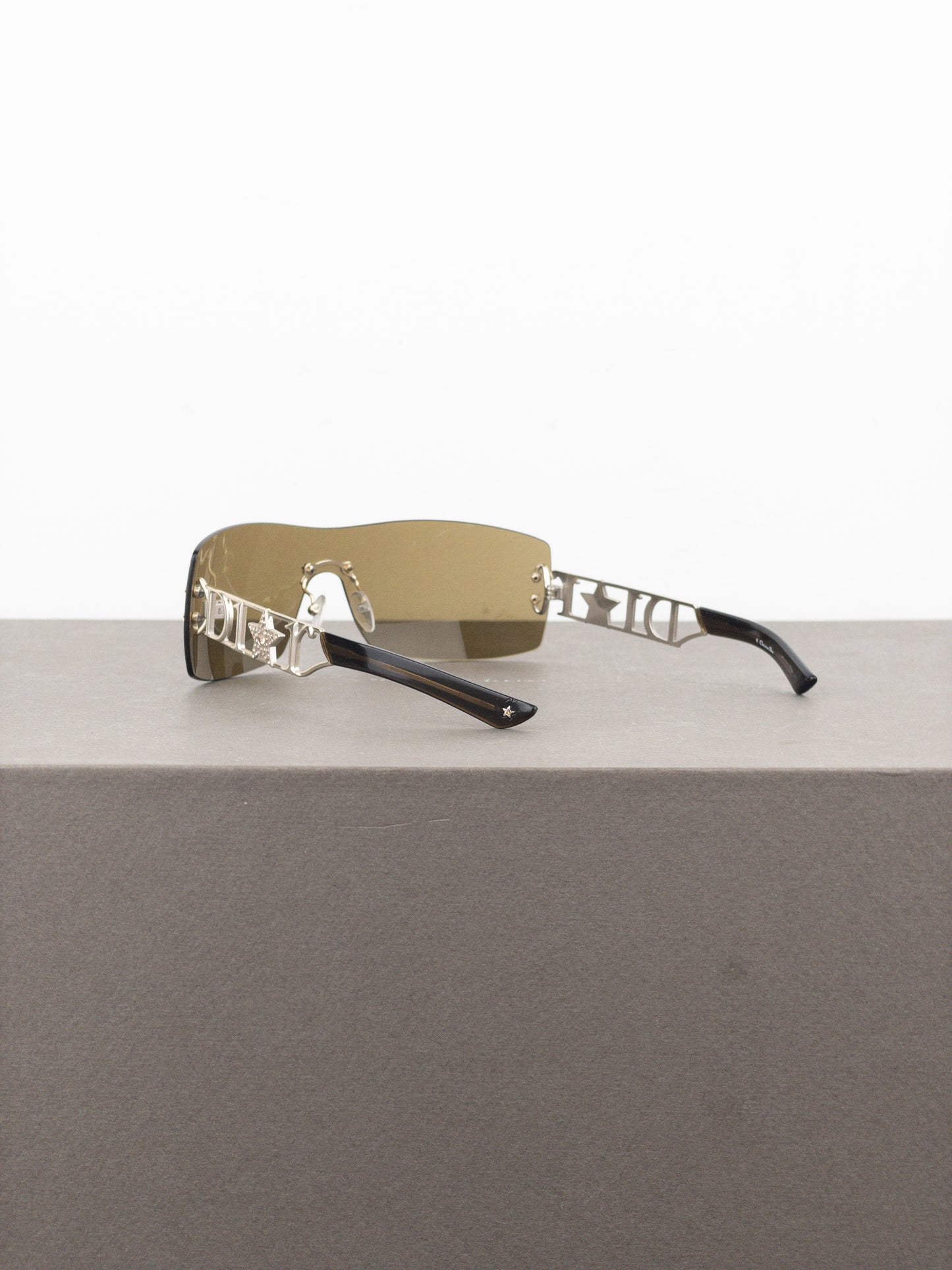 Dior by Galliano 2000s ‘Diorlywood’ Rhinestone Wrap Mask Shield Sunglasses