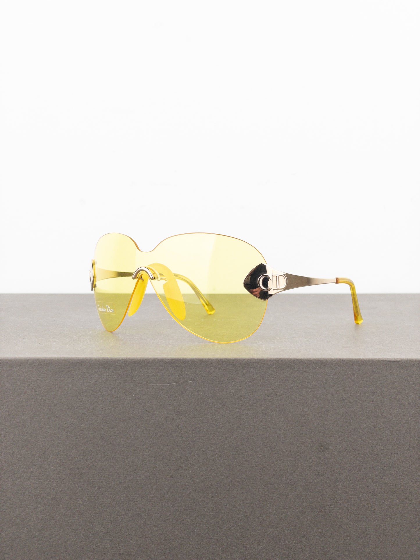 Dior by Galliano SS00 ‘Pilot’ Rimless Wrap Mask Shield Sunglasses