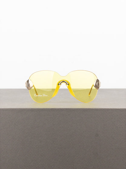 Dior by Galliano SS00 ‘Pilot’ Rimless Wrap Mask Shield Sunglasses