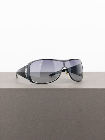 Dior by Galliano 2000s ‘Subdior 2’ Wrap Mask Shield Sunglasses