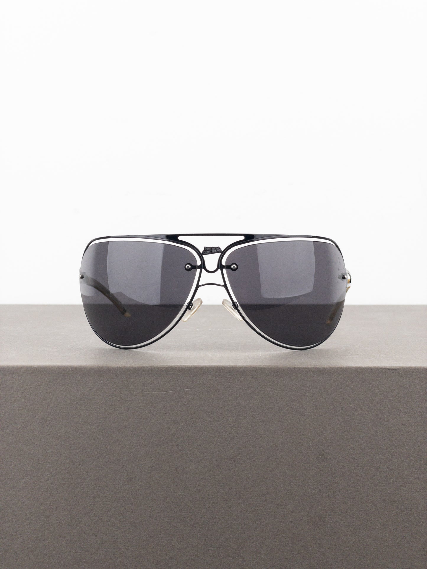 Jean Paul Gaultier 1990s SJP 006 Aviator Wrap Mask Shield Sunglasses