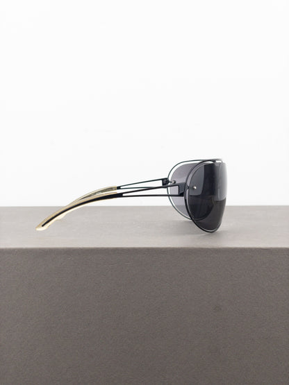 Jean Paul Gaultier 1990s SJP 006 Aviator Wrap Mask Shield Sunglasses