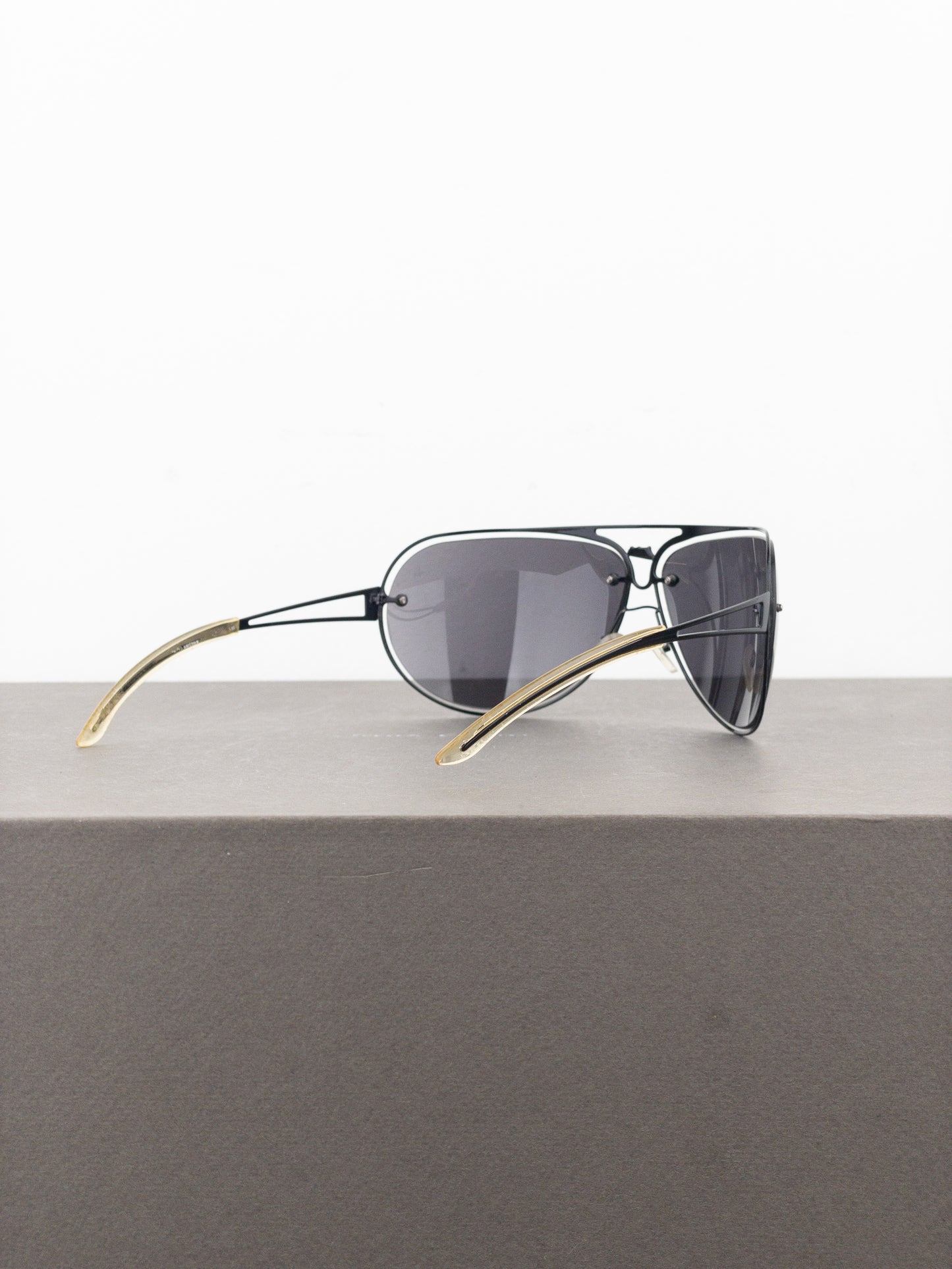 Jean Paul Gaultier 1990s SJP 006 Aviator Wrap Mask Shield Sunglasses