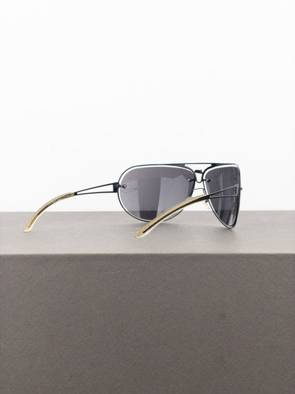 Jean Paul Gaultier 1990s SJP 006 Aviator Wrap Mask Shield Sunglasses