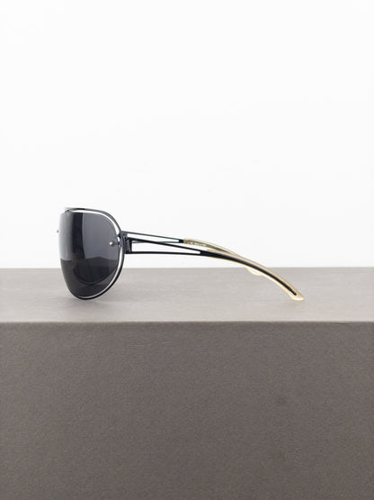 Jean Paul Gaultier 1990s SJP 006 Aviator Wrap Mask Shield Sunglasses