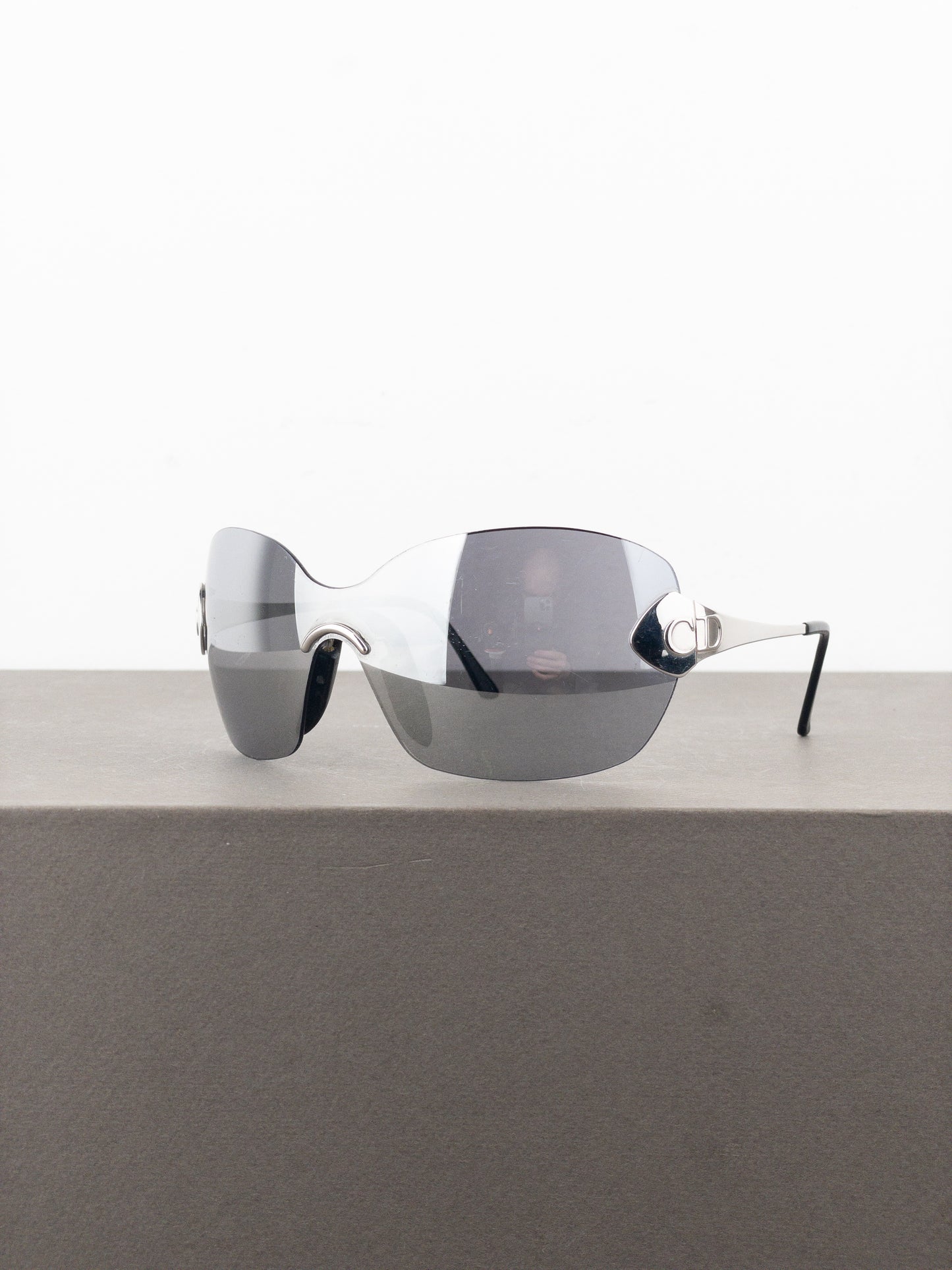 Dior by Galliano SS00 ‘Futura’ Rimless Pilot Wrap Mask Shield Sunglasses