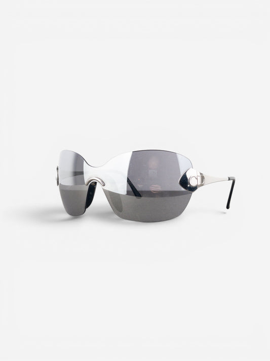 Dior by Galliano SS00 ‘Futura’ Rimless Pilot Wrap Mask Shield Sunglasses