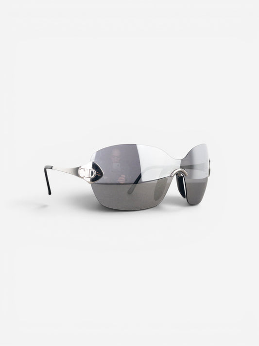 Dior by Galliano SS00 ‘Futura’ Rimless Pilot Wrap Mask Shield Sunglasses – photo 3