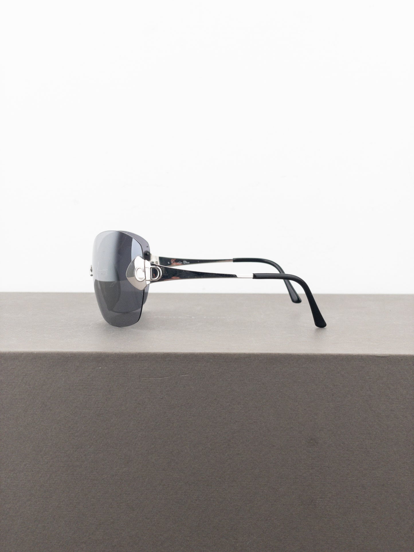 Dior by Galliano SS00 ‘Futura’ Rimless Pilot Wrap Mask Shield Sunglasses