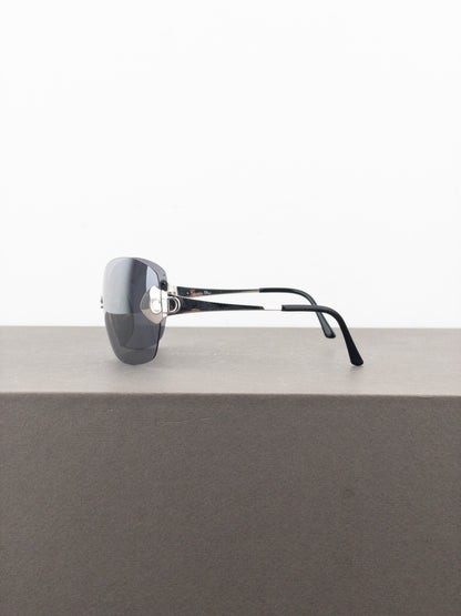 Dior by Galliano SS00 ‘Futura’ Rimless Pilot Wrap Mask Shield Sunglasses