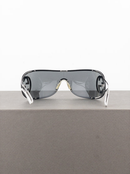 Gucci by Tom Ford 2000s GG2800S Logo Wrap Mask Shield Sunglasses
