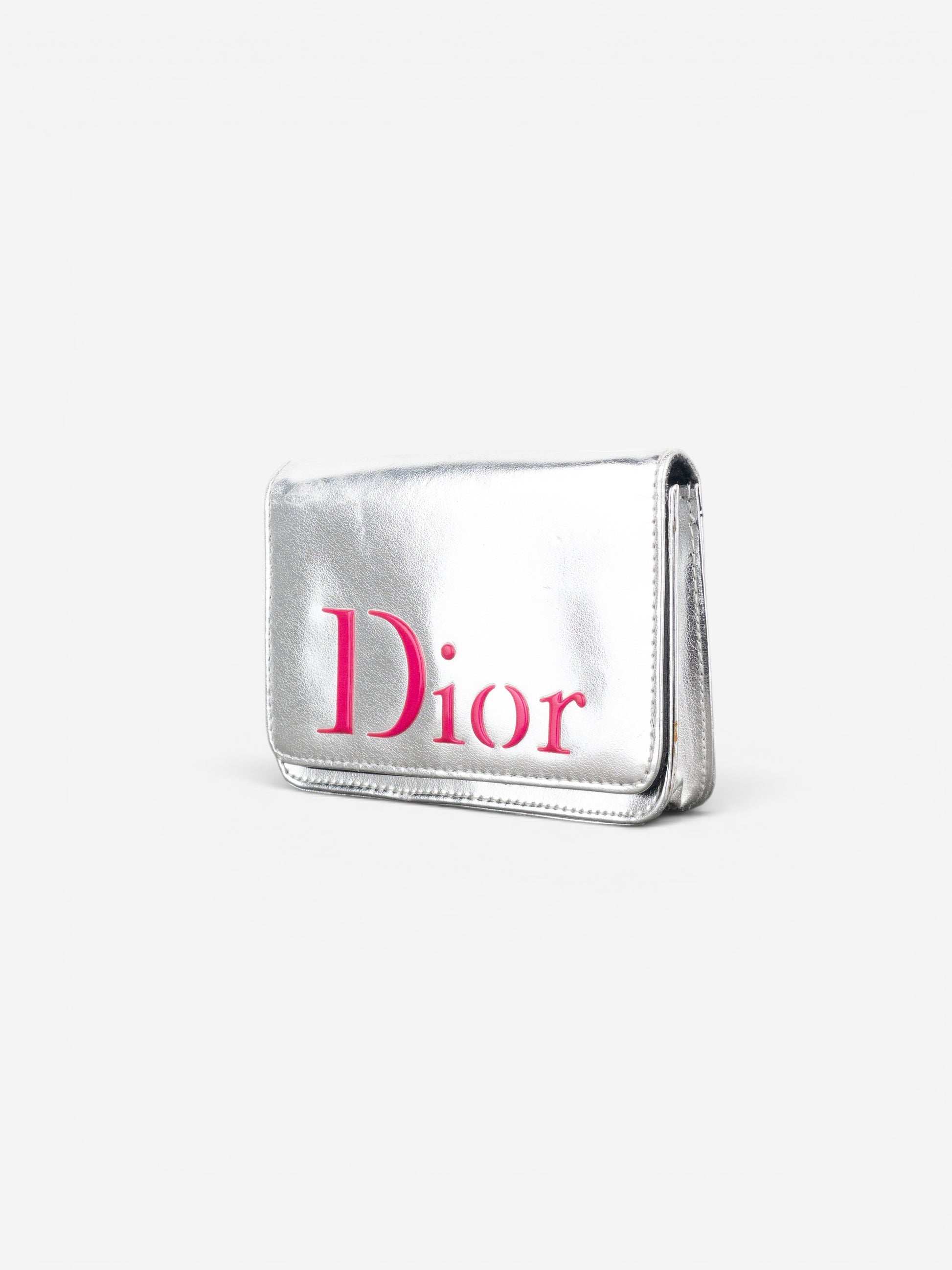 Dior 2000s Metallic Silver Cosmetic Bag – photo 2