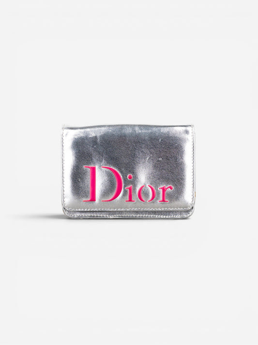 Dior 2000s Metallic Silver Cosmetic Bag