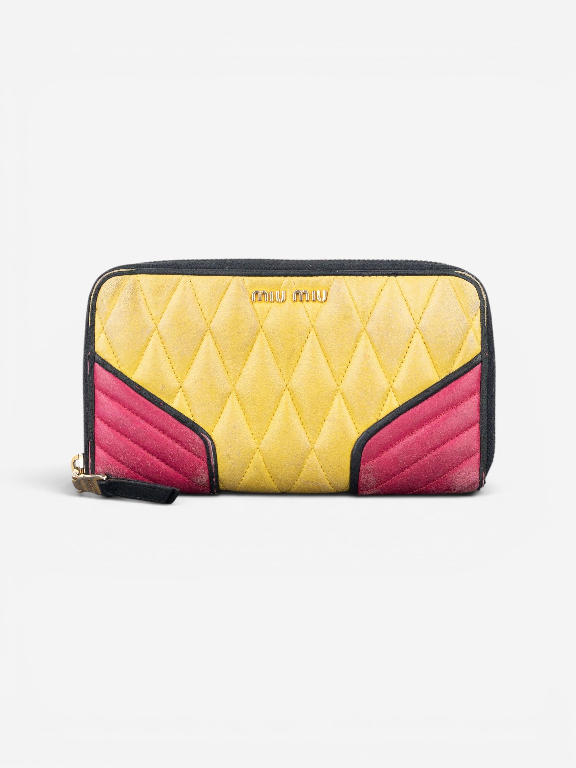 Miu Miu 2000s Quilted Biker Zipper Wallet