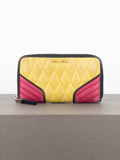 Miu Miu 2000s Quilted Biker Zipper Wallet