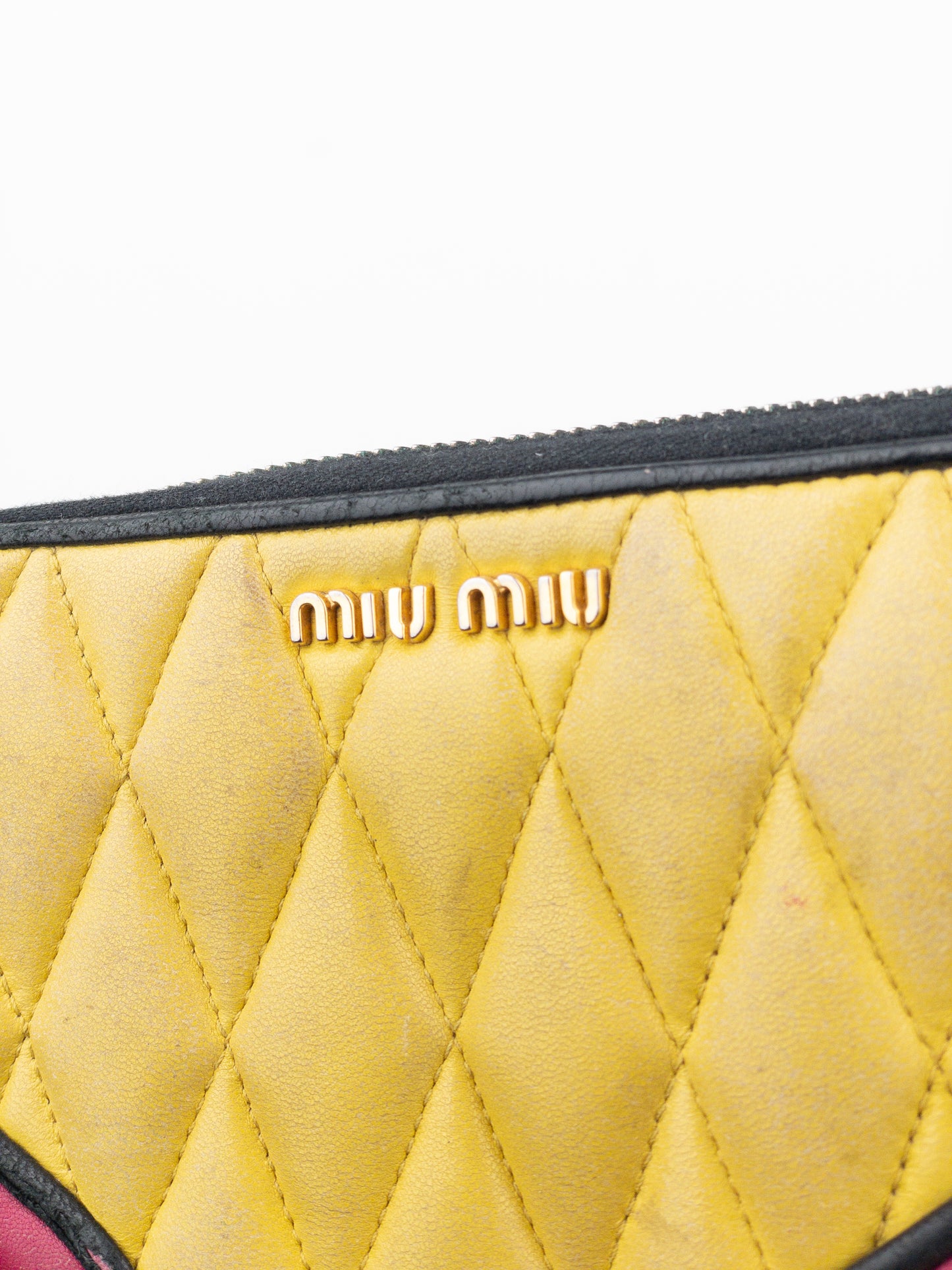Miu Miu 2000s Quilted Biker Zipper Wallet