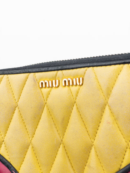 Miu Miu 2000s Quilted Biker Zipper Wallet