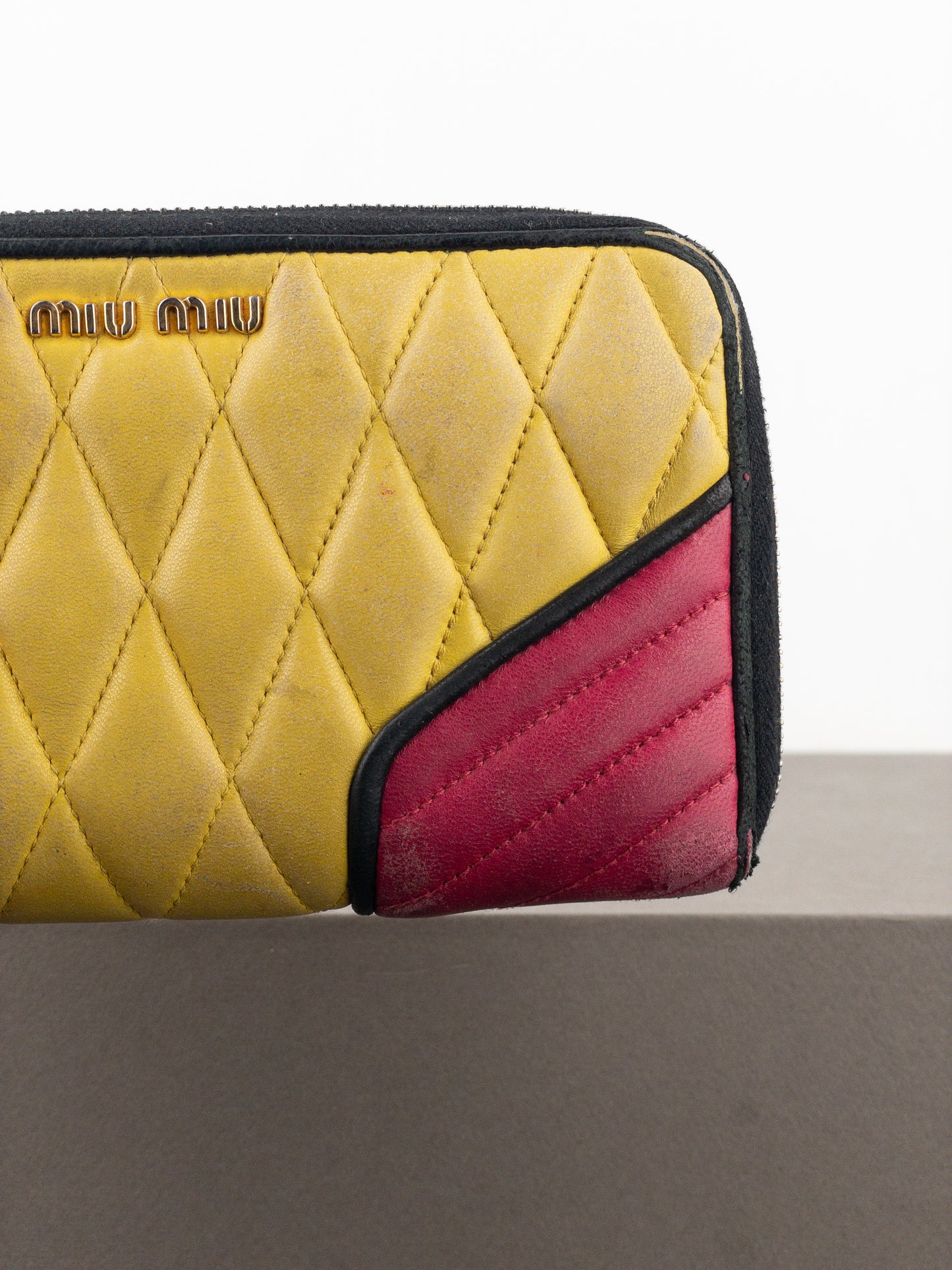 Miu Miu 2000s Quilted Biker Zipper Wallet