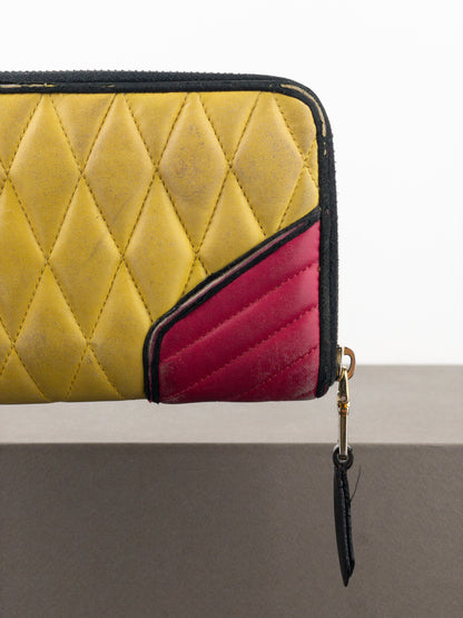 Miu Miu 2000s Quilted Biker Zipper Wallet