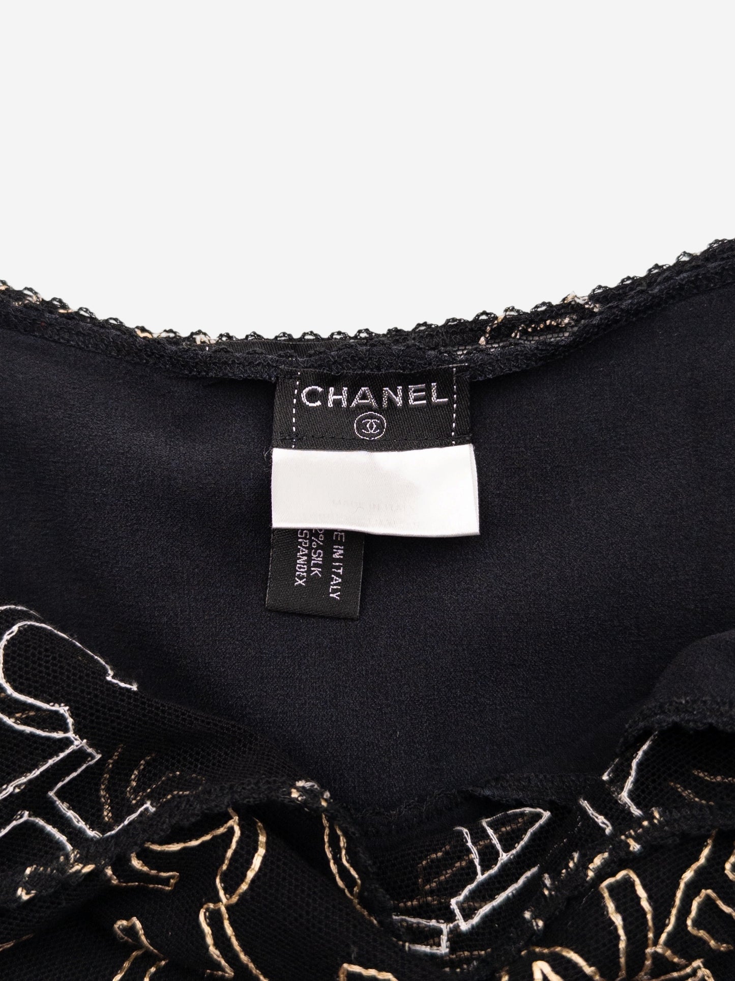 Chanel by Karl Lagerfeld AW05 Double-Layered Lace Logo Camisole Tank Top