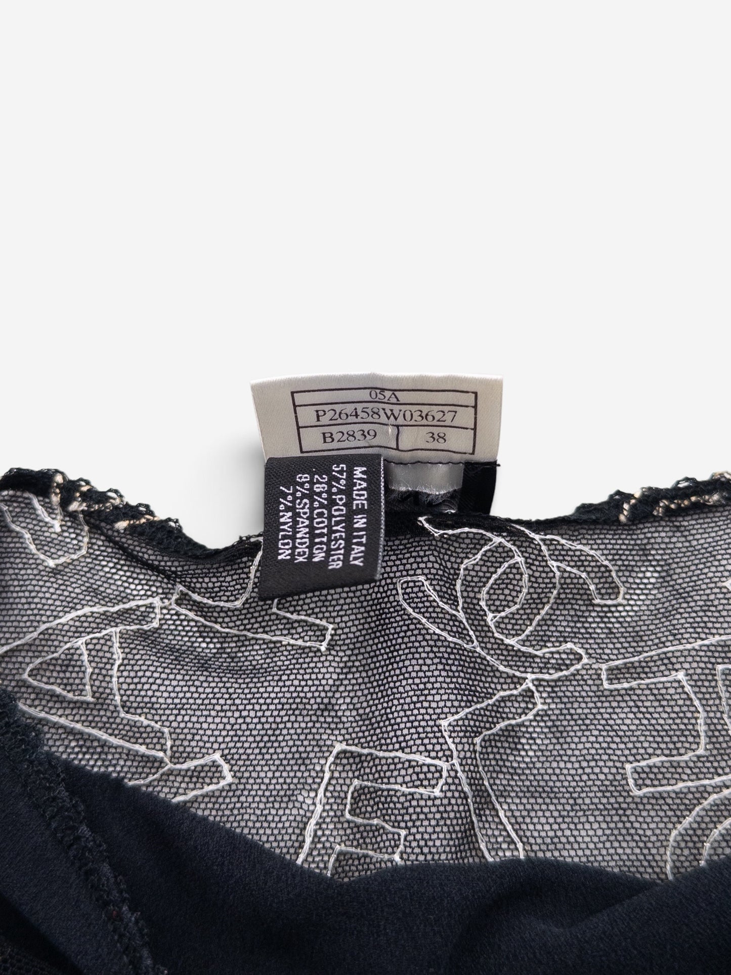 Chanel by Karl Lagerfeld AW05 Double-Layered Lace Logo Camisole Tank Top