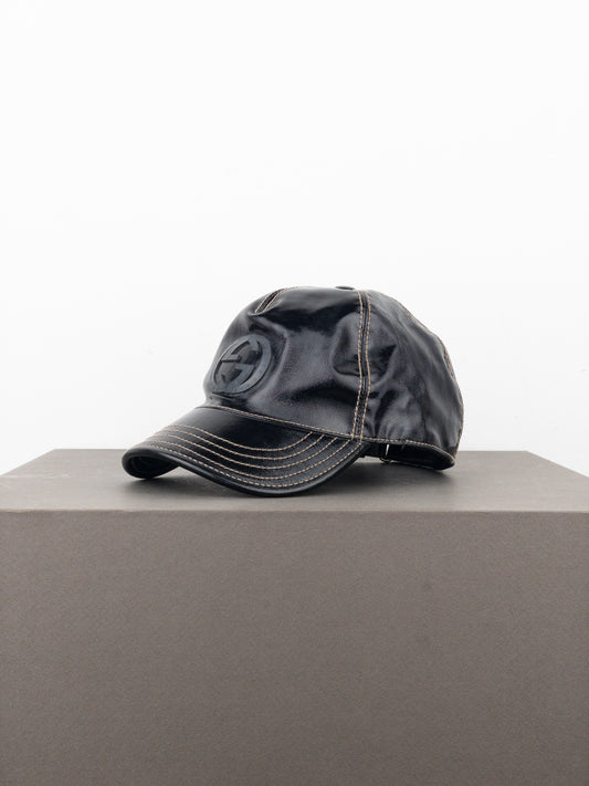 Gucci by Tom Ford 1990s Patent Leather Logo Baseball Cap