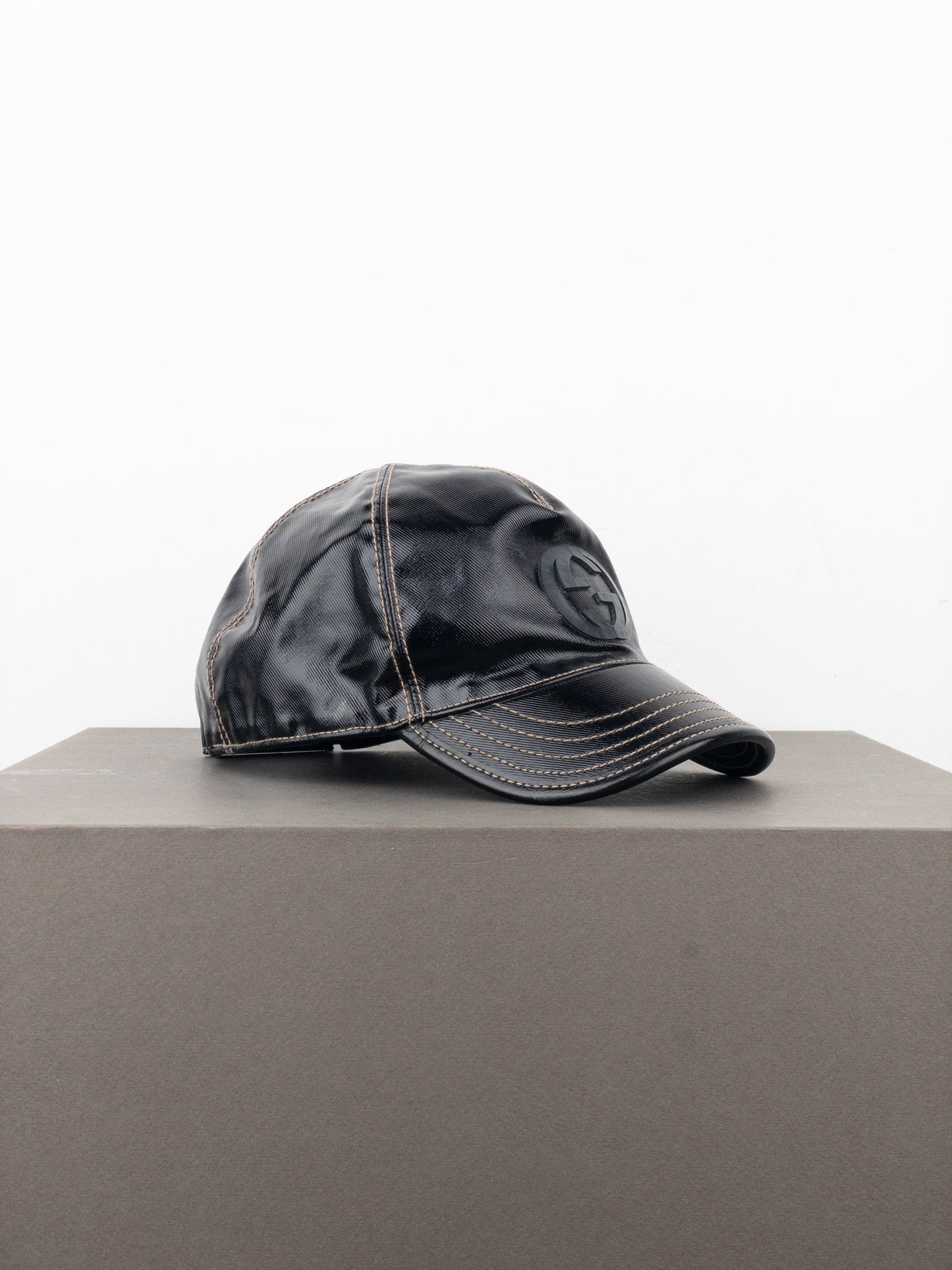 Gucci by Tom Ford 1990s Patent Leather Logo Baseball Cap