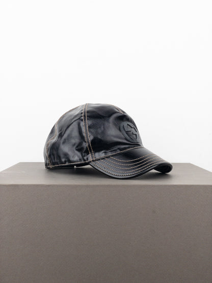 Gucci by Tom Ford 1990s Patent Leather Logo Baseball Cap