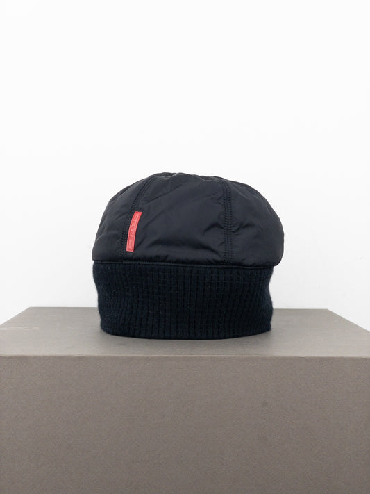 Prada 2000s Linea Rossa Red Tab Technical Hybrid Beanie
