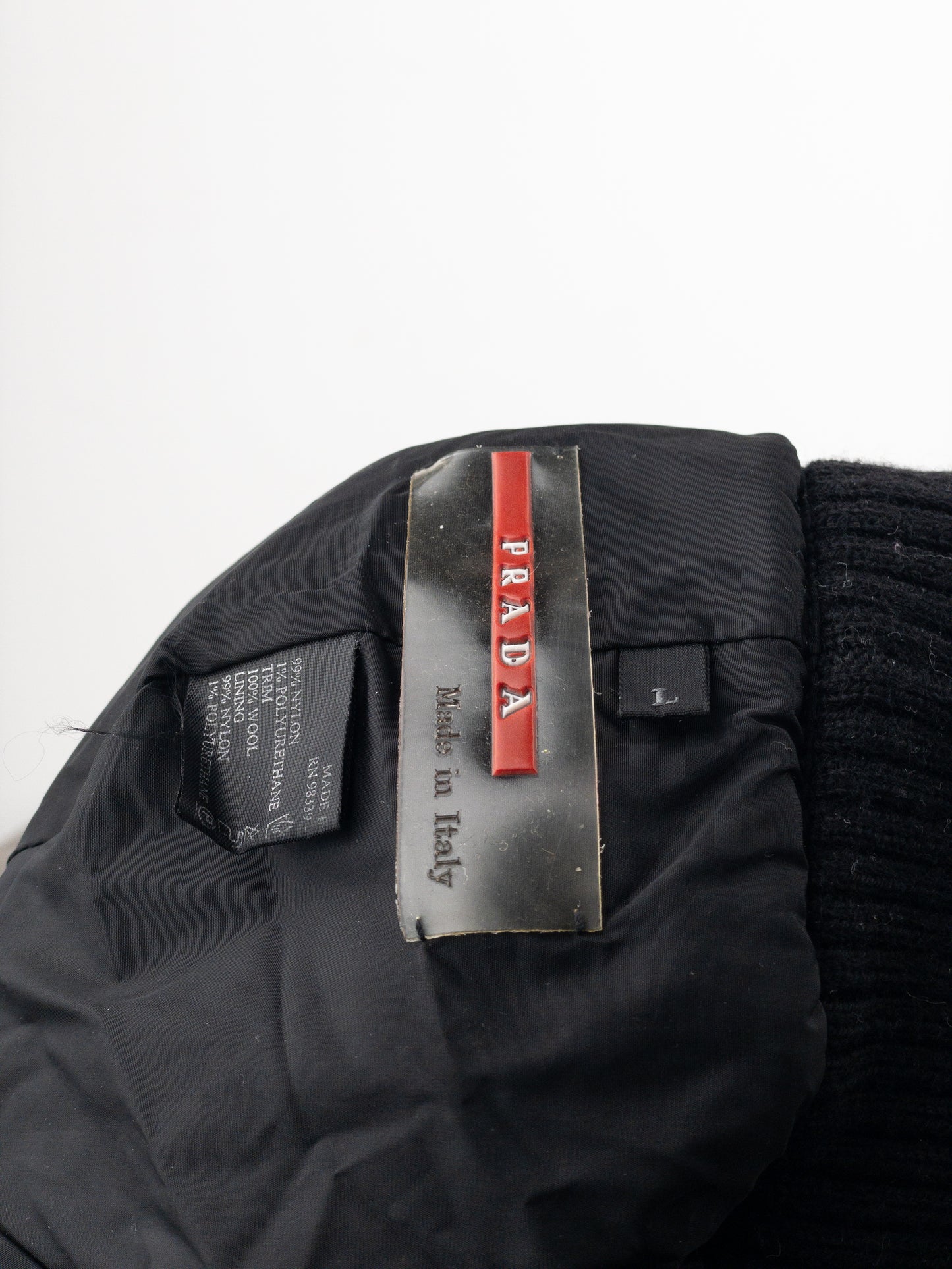 Prada 2000s Linea Rossa Red Tab Technical Hybrid Beanie