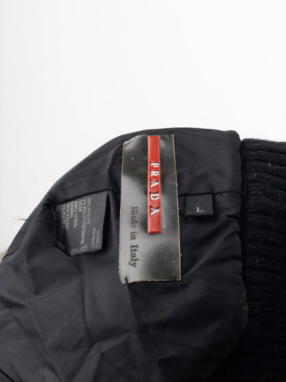 Prada 2000s Linea Rossa Red Tab Technical Hybrid Beanie