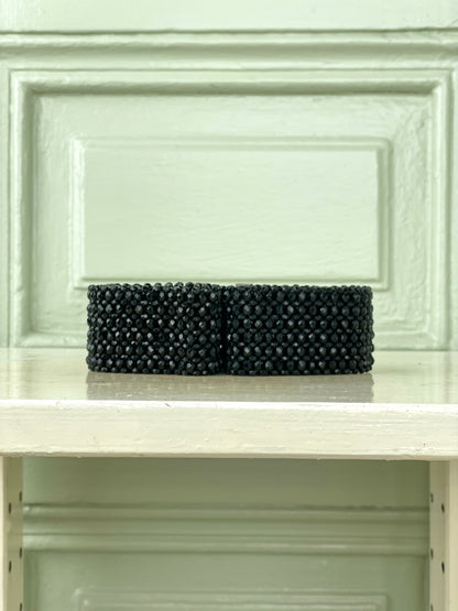 Dior Homme SS04 STRIP Black Beaded Glitter Belt