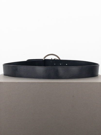 Dior by Galliano SS05 Peace Sign Logo Buckle Leather Belt