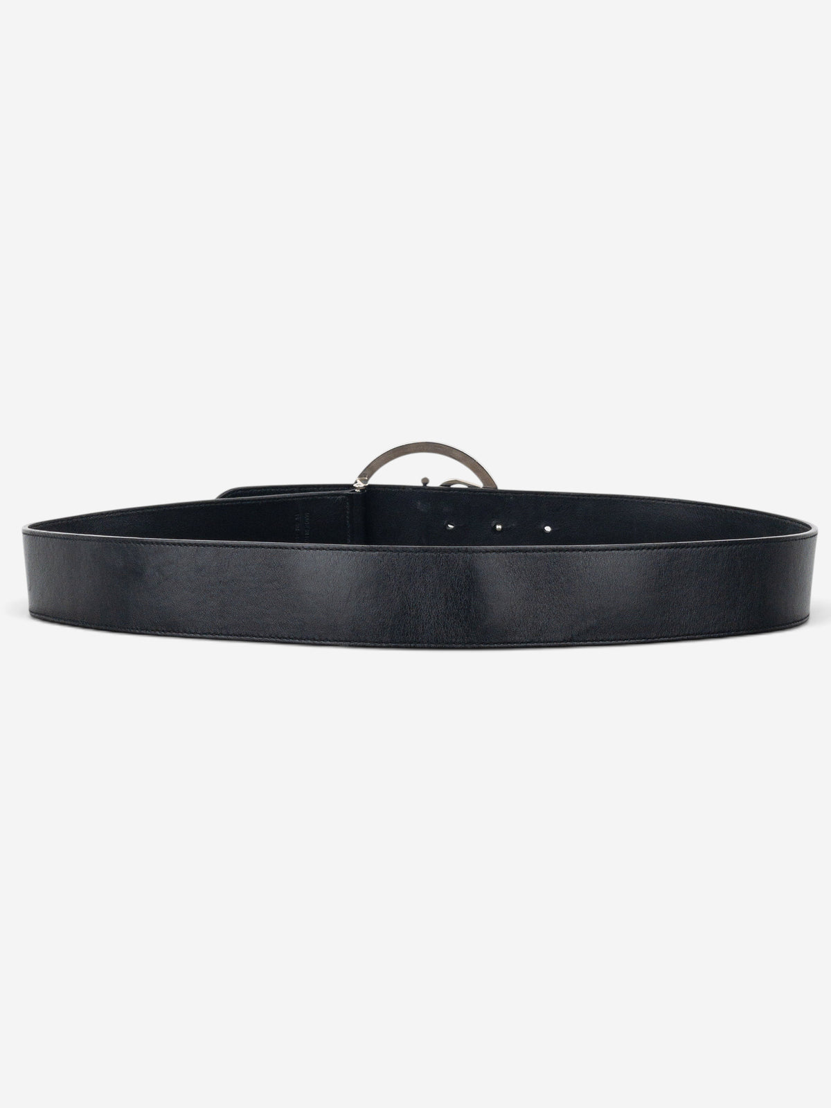 Dior by Galliano SS05 Peace Sign Logo Buckle Leather Belt