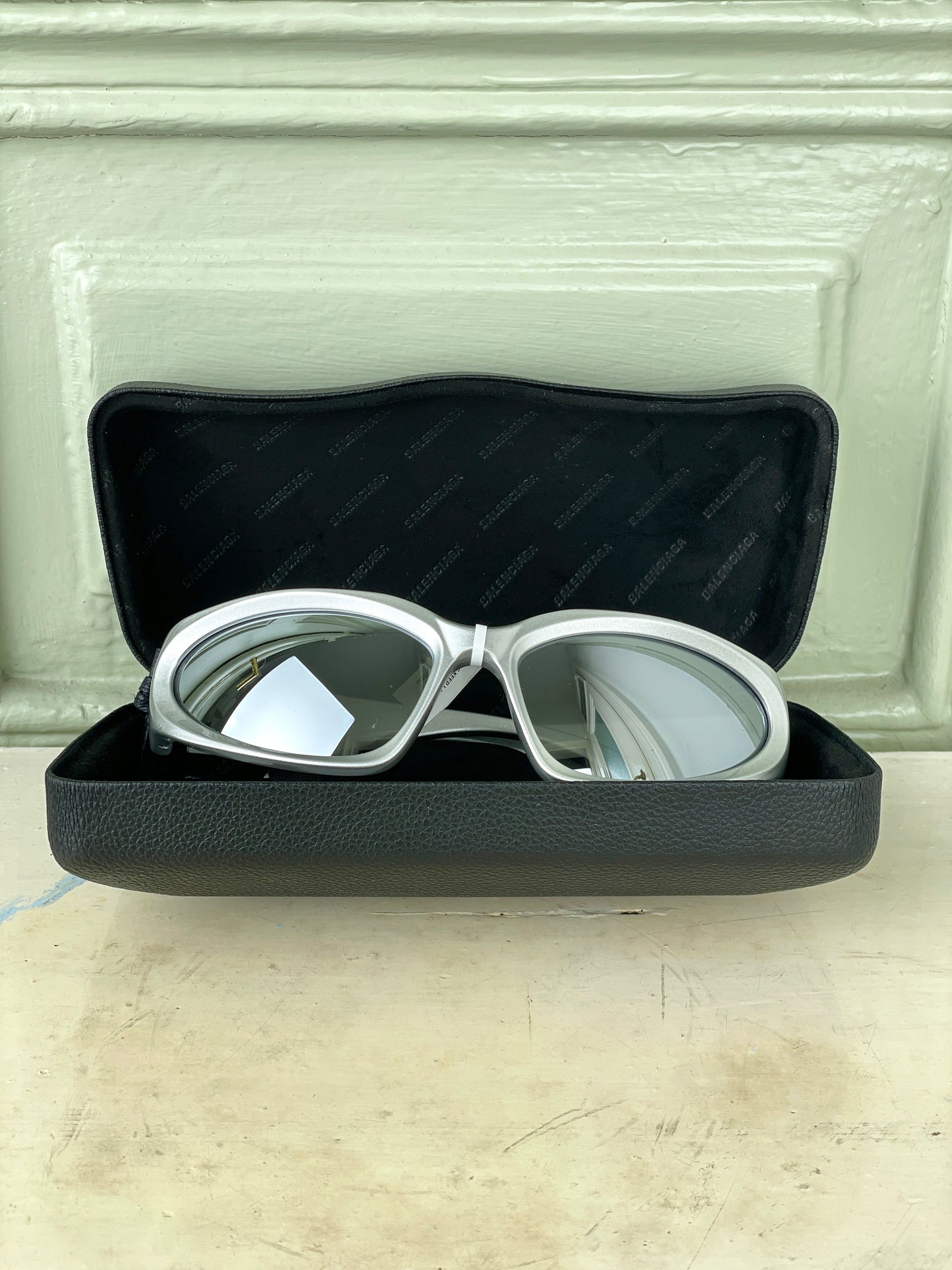 Balenciaga Swift Oval Sunglasses Silver