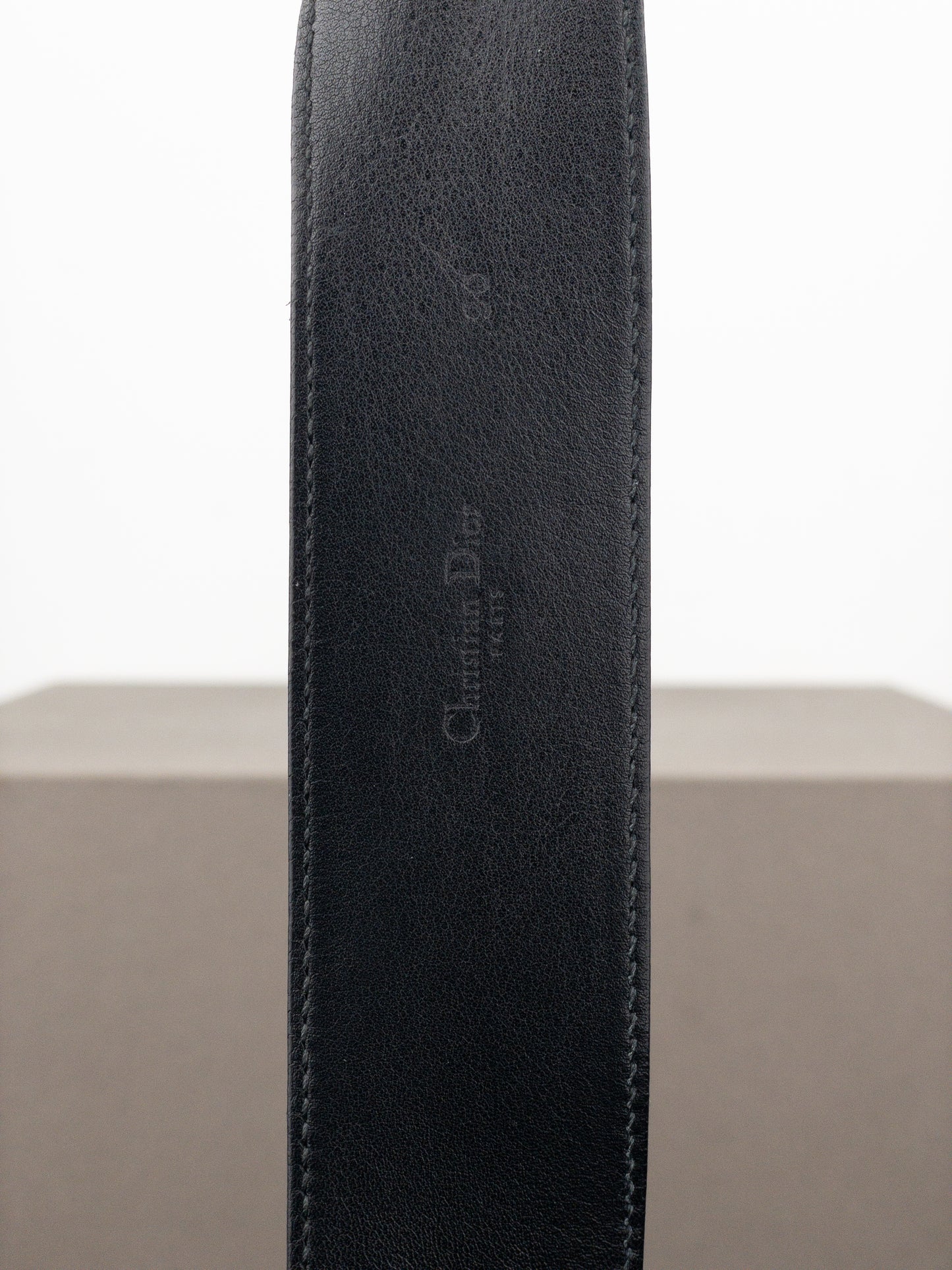 Dior by Galliano SS05 Peace Sign Logo Buckle Leather Belt